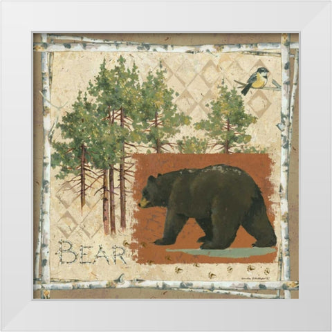 Black Bear White Modern Wood Framed Art Print by Phillips, Anita