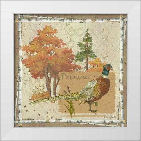Pheasant White Modern Wood Framed Art Print by Phillips, Anita