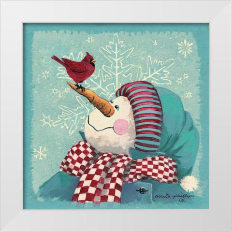 The Visitor White Modern Wood Framed Art Print by Phillips, Anita