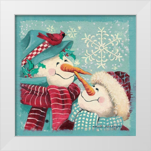 Nose to Nose White Modern Wood Framed Art Print by Phillips, Anita