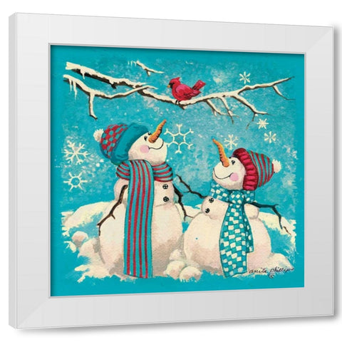 Bird Watching White Modern Wood Framed Art Print by Phillips, Anita