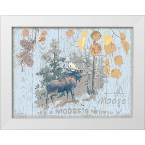 Mooses World Tan White Modern Wood Framed Art Print by Phillips, Anita