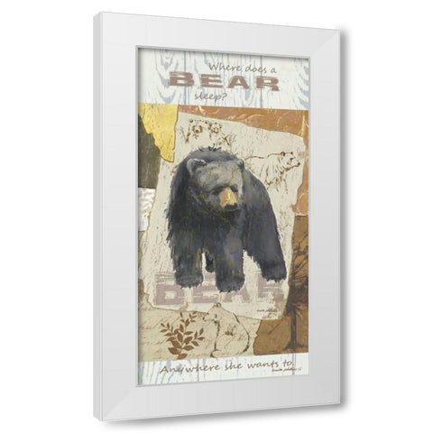 Bear Sleep White Modern Wood Framed Art Print by Phillips, Anita
