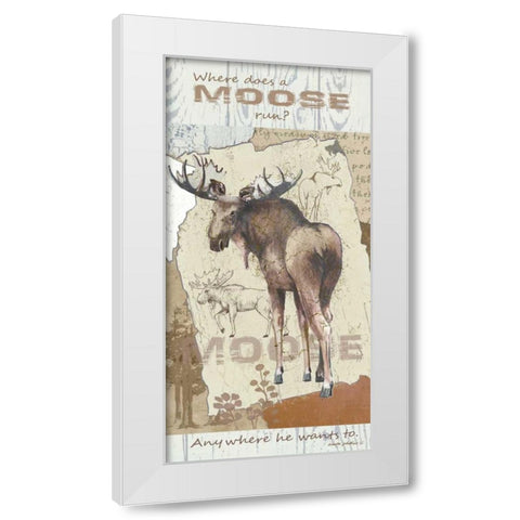 Moose Run White Modern Wood Framed Art Print by Phillips, Anita