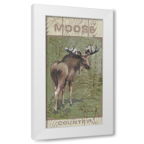 Moose Country White Modern Wood Framed Art Print by Phillips, Anita