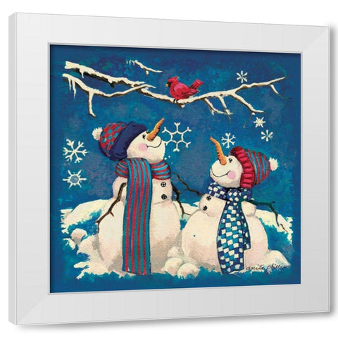 Bird Watching White Modern Wood Framed Art Print by Phillips, Anita