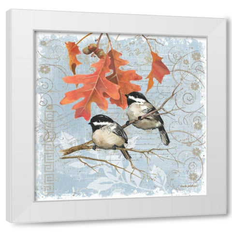 Chickadees IV White Modern Wood Framed Art Print by Phillips, Anita