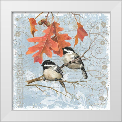 Chickadees IV White Modern Wood Framed Art Print by Phillips, Anita