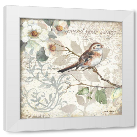 Spread Your Wings White Modern Wood Framed Art Print by Phillips, Anita