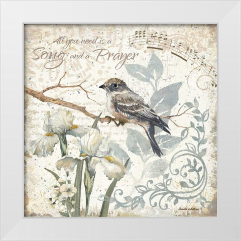 A Song and a Prayer White Modern Wood Framed Art Print by Phillips, Anita