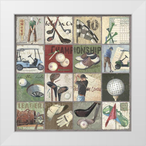 Golf Sampler I White Modern Wood Framed Art Print by Phillips, Anita