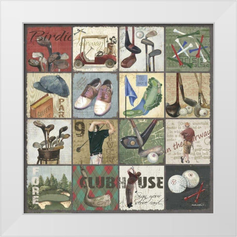 Golf Sampler II White Modern Wood Framed Art Print by Phillips, Anita