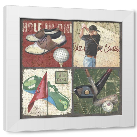 Par for the Course White Modern Wood Framed Art Print by Phillips, Anita