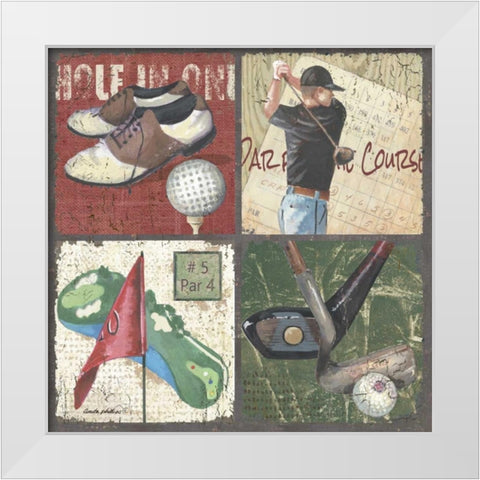 Par for the Course White Modern Wood Framed Art Print by Phillips, Anita