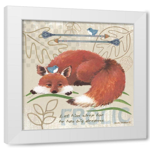 Lil Boys Fox White Modern Wood Framed Art Print by Phillips, Anita