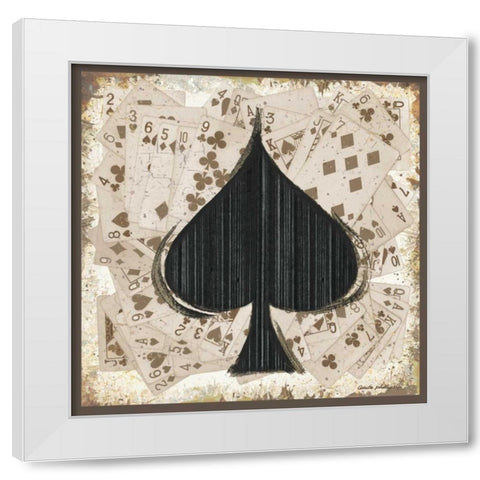 Spades White Modern Wood Framed Art Print by Phillips, Anita