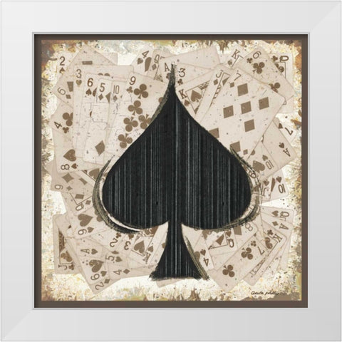 Spades White Modern Wood Framed Art Print by Phillips, Anita