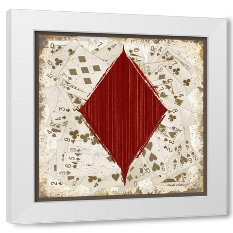 Diamonds White Modern Wood Framed Art Print by Phillips, Anita