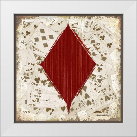 Diamonds White Modern Wood Framed Art Print by Phillips, Anita