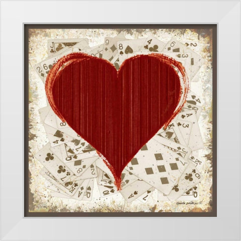 Hearts White Modern Wood Framed Art Print by Phillips, Anita