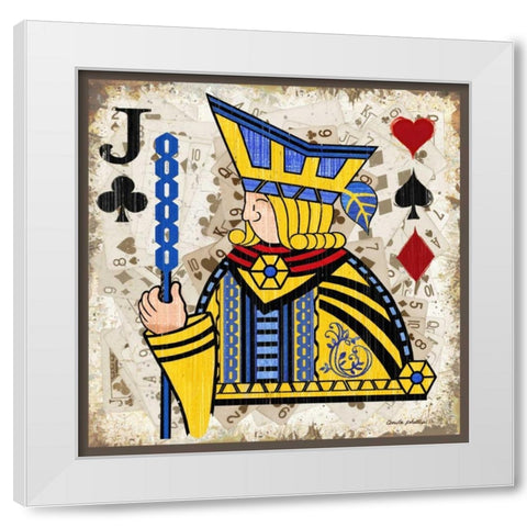 Jack of Clubs White Modern Wood Framed Art Print by Phillips, Anita