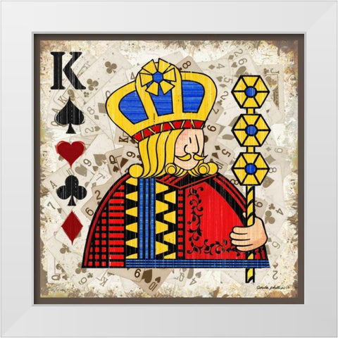 King of Spades White Modern Wood Framed Art Print by Phillips, Anita