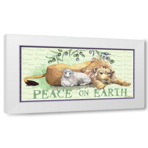 Peace on Earth White Modern Wood Framed Art Print by Phillips, Anita