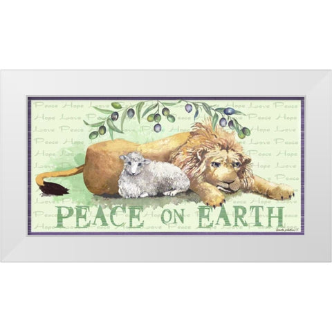 Peace on Earth White Modern Wood Framed Art Print by Phillips, Anita