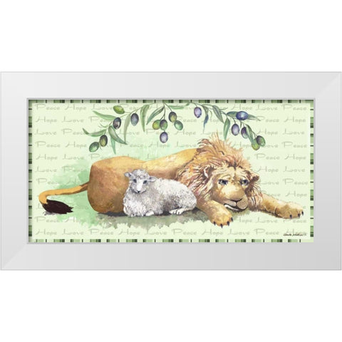 Lion and Lamb White Modern Wood Framed Art Print by Phillips, Anita