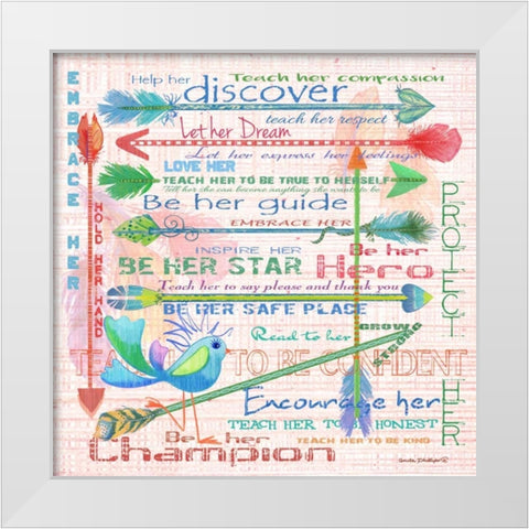 Be Her Safe Place White Modern Wood Framed Art Print by Phillips, Anita