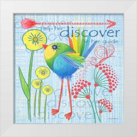 Lil Bird III White Modern Wood Framed Art Print by Phillips, Anita