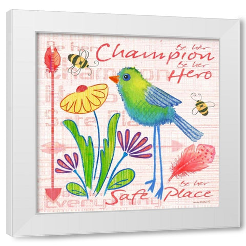 Lil Bird IV White Modern Wood Framed Art Print by Phillips, Anita