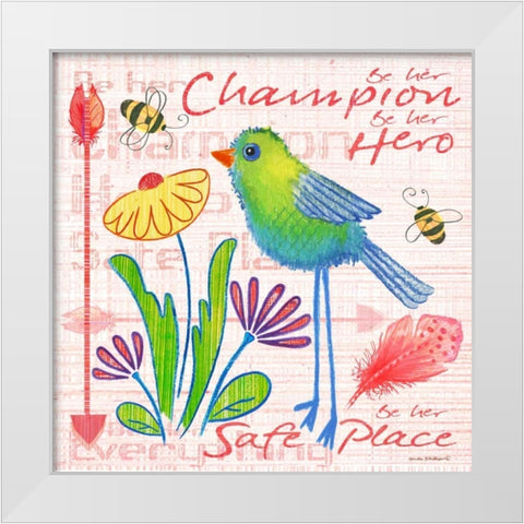 Lil Bird IV White Modern Wood Framed Art Print by Phillips, Anita