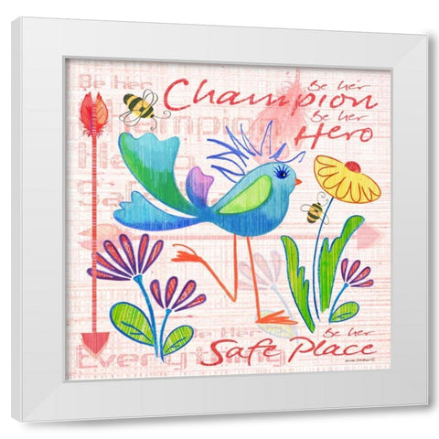 Lil Bird V White Modern Wood Framed Art Print by Phillips, Anita