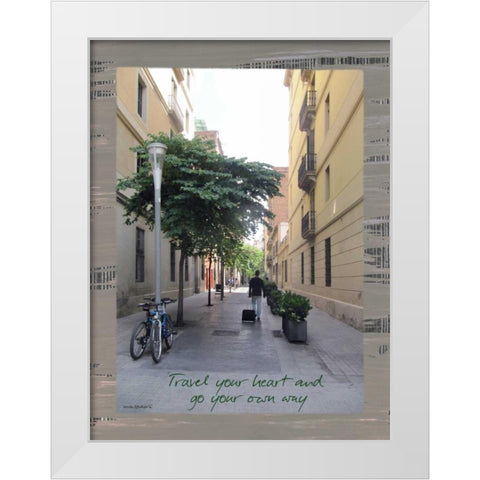 Traveler White Modern Wood Framed Art Print by Phillips, Anita