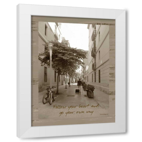 Traveler Sepia White Modern Wood Framed Art Print by Phillips, Anita