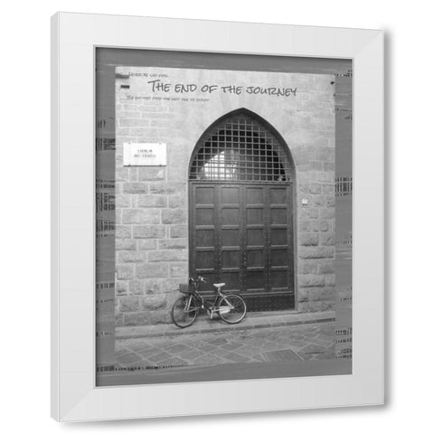 The End of the Journey BandW White Modern Wood Framed Art Print by Phillips, Anita