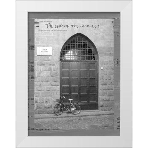 The End of the Journey BandW White Modern Wood Framed Art Print by Phillips, Anita
