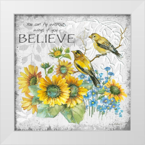 Blessed White Modern Wood Framed Art Print by Phillips, Anita