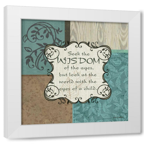 Wisdom White Modern Wood Framed Art Print by Phillips, Anita