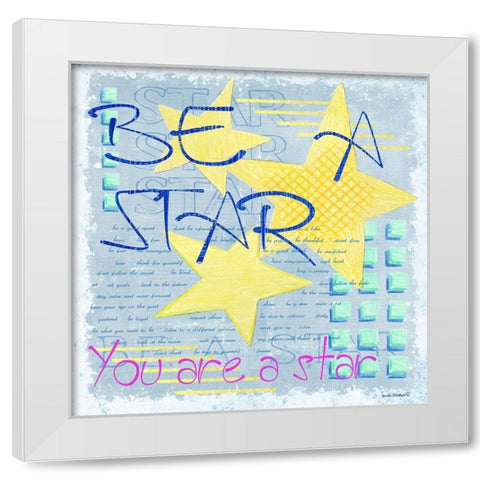 Be a Star White Modern Wood Framed Art Print by Phillips, Anita