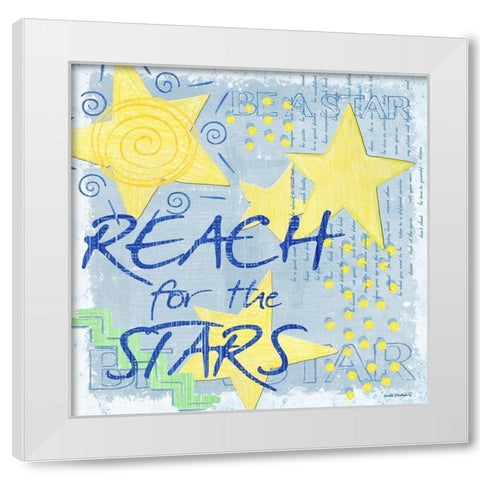 Reach for the Stars White Modern Wood Framed Art Print by Phillips, Anita