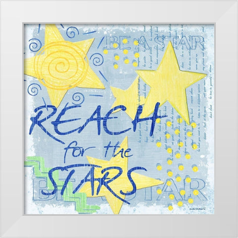 Reach for the Stars White Modern Wood Framed Art Print by Phillips, Anita