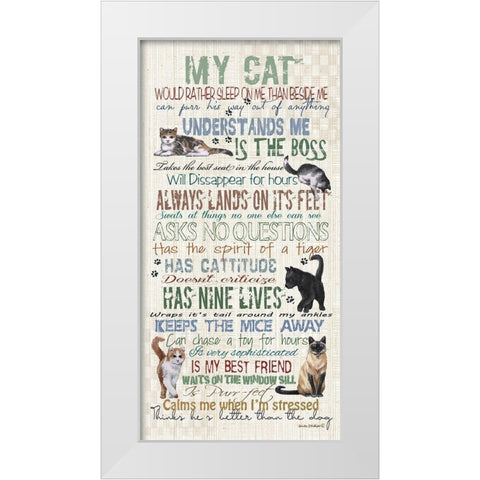 My Cat White Modern Wood Framed Art Print by Phillips, Anita