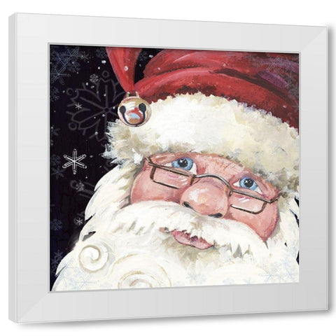 Santa Selfie White Modern Wood Framed Art Print by Phillips, Anita