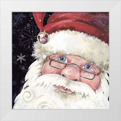 Santa Selfie White Modern Wood Framed Art Print by Phillips, Anita