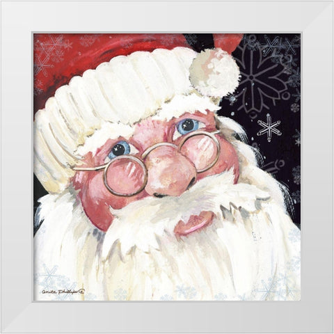 Santa Selfie II White Modern Wood Framed Art Print by Phillips, Anita
