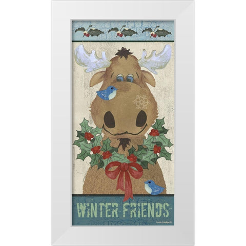 Winter Friends White Modern Wood Framed Art Print by Phillips, Anita