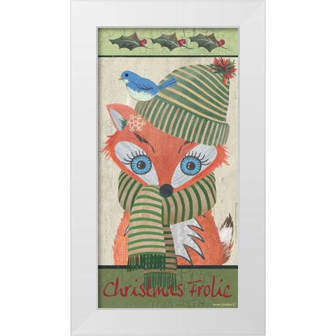 Christmas Frolic White Modern Wood Framed Art Print by Phillips, Anita