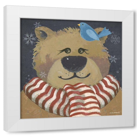 Christmas Bear White Modern Wood Framed Art Print by Phillips, Anita
